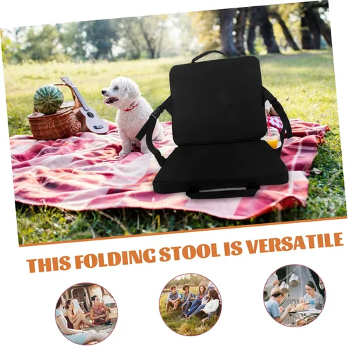 Vista 9 de Alipis Silla plegable portátil al aire libre compacta para playa, taburete de camping multiusos para pesca, jardinería, picnic