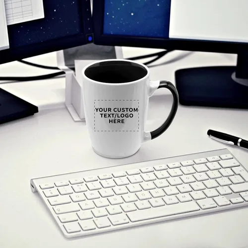 Vista 6 de DISCOUNT PROMOS Tazas de café personalizadas Java de dos tonos, 12 onzas, juego de 10/50/100 unidades personalizadas a granel para café, té