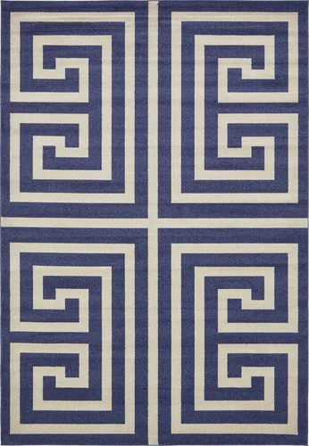 Vista 38 de Unique Loom Athens Collection - Alfombra clásica geométrica moderna con diseño de bordes, 3 pies 3 pulgadas x 5 pies 3 pulgadas, negro/beige negro