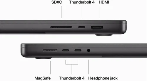 Vista 3 de Apple MacBook Pro 2023 con chip Apple M3 Pro, 14 pulgadas, 18 GB de RAM, almacenamiento SSD de 1 TB, QWERTY inglés, negro espacial (renovado Premium)