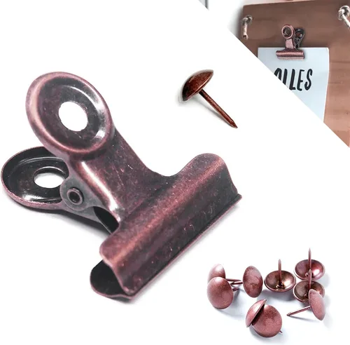 Vista 12 de Pinzas Bulldog con agujero para pasador, clips de archivo de papel con resorte fuerte, clips de metal pequeños, abrazaderas de sellado para bolsas