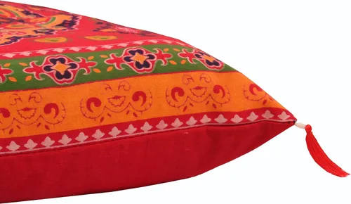 Vista 4 de Juego de 5 fundas de almohada étnicas indias para sofá, decoración de árabe occidental, juego de 5 fundas coloridas de estilo bohemio para sofá