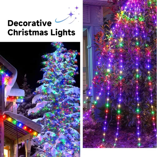 Vista 8 de Mlambert - Luces de Navidad de 1050 LED, 344 pies, luces de hadas impermeables para exteriores con control remoto, 8 modos, iluminación