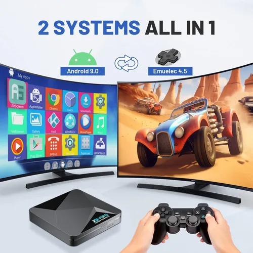 Vista 3 de Kinhank Super Console X2 Pro Retro Game Console with 60000+Games,Video Game Console EmuELEC 4.5&Android 9.0 in 1,Compatible with 65+ Emulators,2