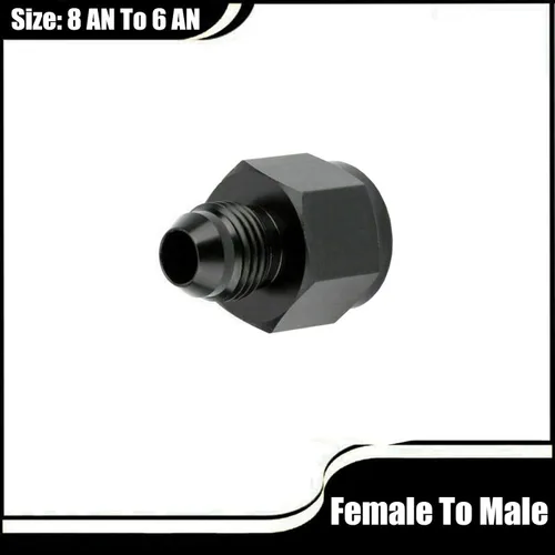 Vista 8 de 8 AN hembra -6 AN macho Adaptador reductor de montaje de tabique hermético de llamarada 8AN a 6AN