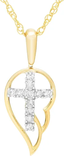 Vista 10 de Boston Bay Diamonds Sterling Silver Religious Cross Diamond 18" Necklace
