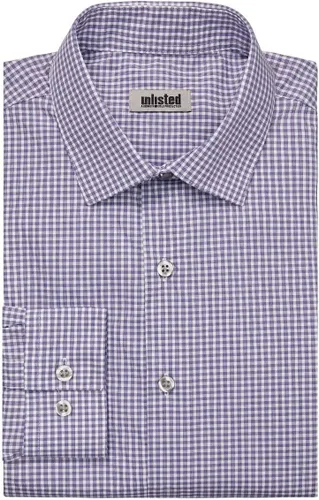 Vista 3 de Kenneth Cole Mens Dress Shirt Slim Fit Checks and Stripes (Patterned)
