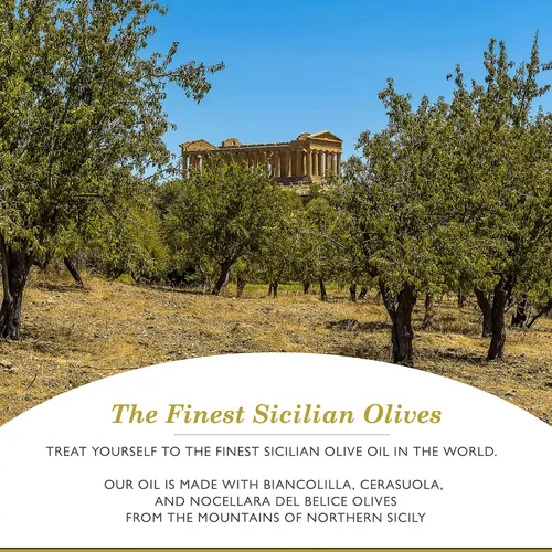 Vista 8 de Frantoi Aceite de oliva virgen extra, 33.8 onzas líquidas (1 litro) – AOVE siciliano galardonado hecho de aceitunas Biancolilla, Nocellara