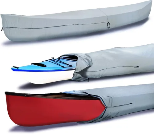 Vista 8 de EliteShield Cubierta para Canoa y Kayak; Resistente al Agua y a los Rayos UV 600D Poliéster Grado Marino Cubierta Completa para Almacenamiento