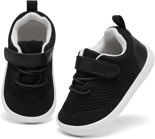 Vista 2 de MORENDL Zapatos de bebé para caminar para niños y niñas, zapatos de tenis antideslizantes para niños y niñas