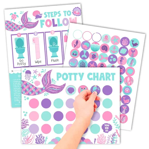 Vista 10 de Hadley Designs Tabla de Entrenamiento para Orinal para Niñas Pequeñas - Tabla de Orinal con 10 Calcomanías para Niñas Pequeñas, Tablas de Boho