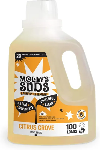 Vista 15 de Detergente líquido para ropa Molly's Suds Jabón detergente limpio para ropa para pieles sensibles 2x concentrado, alta eficiencia (HE) Sin