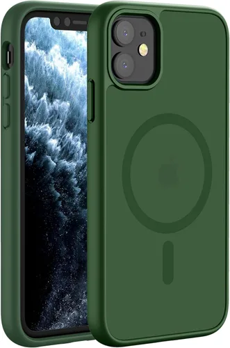 Vista 34 de Hualele - Funda magnética para iPhone 13 Pro, compatible con MagSafe, grado militar, a prueba de caídas, translúcida mate, parte trasera dura, borde