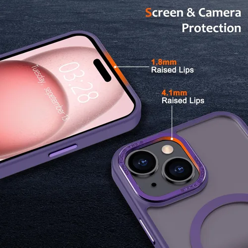 Vista 458 de Anuck - Funda magnética para iPhone 11 compatible con MagSafe, carcasa trasera mate translúcida dura, borde de TPU, delgada, resistente a impactos