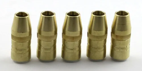 Vista 3 de WeldingCity Paquete de 2 boquillas de gas NS-1200B (diámetro de 1/2 pulgada, enrasado, latón) compatibles con consumibles para pistola de soldadura