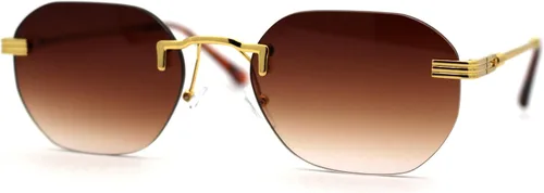 Vista 7 de SA106 Art Nouveau Luxury 90s Rimless OG Oval Sunglasses