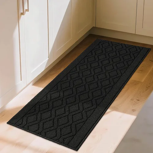 Vista 17 de COSY HOMEER Tapete de cocina antideslizantes, absorbentes para el piso, alfombra de cocina lavable, tapete de pie para fregadero, alfombra de Beige
