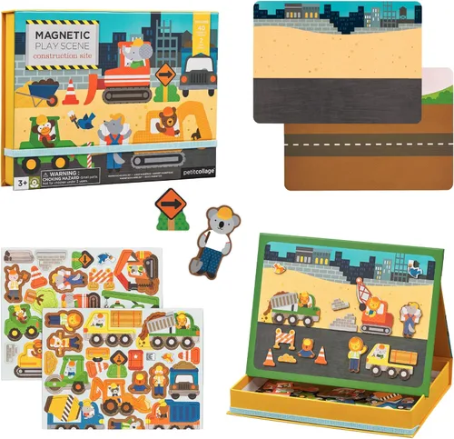 Vista 12 de Petit Collage Escena de Juego del Espacio Exterior, Piezas Magnéticas para Mezclar y Combinar, Edades 3+, 2 Escenas y 54 Piezas