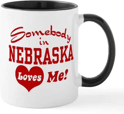 Vista 60 de CafePress I Love Nebraska Taza de café de cerámica de 11 oz (11.0 fl oz)