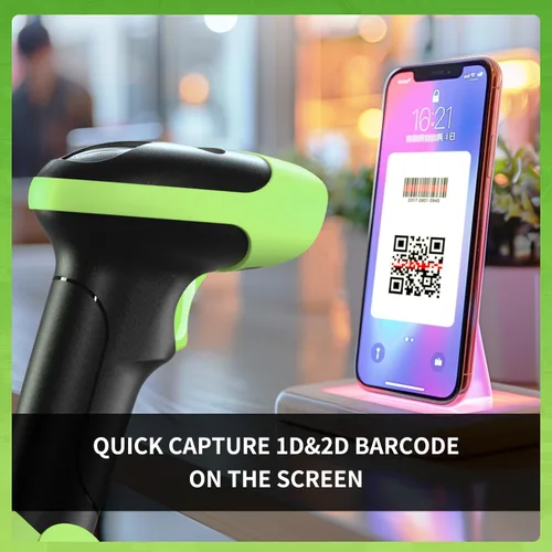 Vista 5 de Lector de escáner de código de barras 2D USB portátil NetumScan for Computers NetumScan Handheld Wired Automatic QR Bar Code Scanners for Mobile