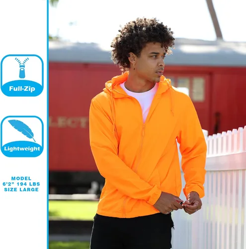 Vista 4 de Global Blank - Chaqueta cortavientos ligera para hombre resistente al agua