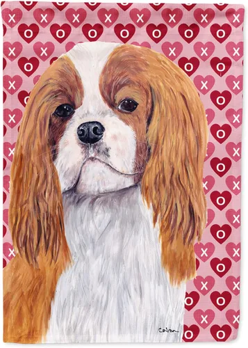 Vista 118 de Caroline's Treasures SS4484GF Bandera de jardín con diseño de bulldog inglés y corazones para el Día de San Valentín, bandera decorativa para patio