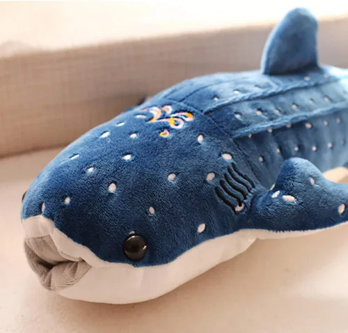 Vista 7 de Peluche de animal de tiburón ballena de peluche, cojín de felpa suave para sofá, cojín de espalda, almohada para abrazar para niños y adultos