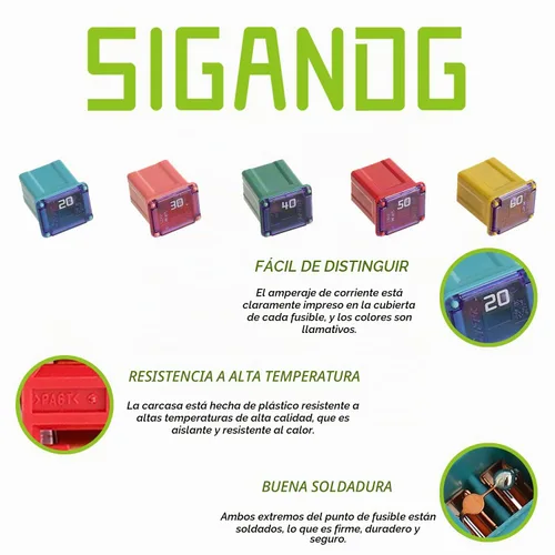 Vista 2 de 10 piezas de fusibles de bloque Jcase bajos para camiones, coches y SUV (20A/30A/40A/50A/60A, 2 piezas de cada uno)