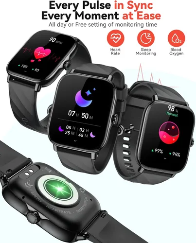 Vista 4 de Relojes inteligentes rastreador de actividad física para hombres y mujeres con contador de pasos, monitor de sueño y calorías, podómetro