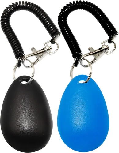 Vista 2 de Chadou Clicker de entrenamiento de mascotas para perro, clickers con correa de muñeca para gato, pájaro, cachorro, paquete de 2