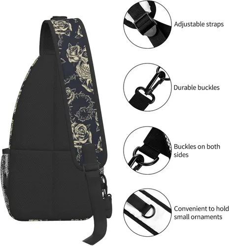Vista 5 de Mochila bandolera unisex para el pecho, bolsa cruzada para viajes, senderismo, para mujeres y hombres, bolsa de hombro, Mochilas Daypack