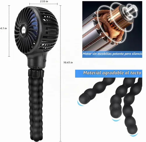 Vista 11 de Ventilador portátil para cochecito recargable con clip para Negro-1