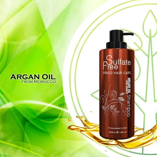 Vista 5 de BINGO HAIR CARE Champú y acondicionador de aceite de argán marroquí, aceite orgánico 100% natural, revitalizante, nutritivo, antiencrespamiento, sin