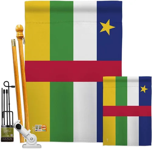 Vista 8 de Americana Home & Garden HG140049 Banderas de África Central de la Nacionalidad Mundial Impresiones Decorativas Casa Vertical 28" X 40" 13" 18.5