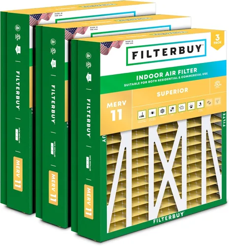 Vista 15 de Filterbuy Filtro de aire MERV 11 de 10 x 17 x 2 pulgadas para defensa de mascotas y alergias (paquete de 3), filtros exteriores plisados
