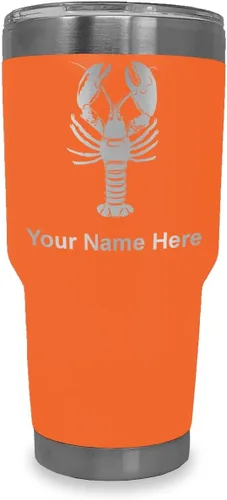 Vista 15 de LaserGram Vaso aislado al vacío de 20 onzas, langosta, grabado personalizado incluido (negro)