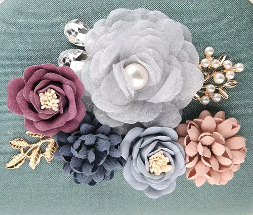 Vista 4 de Bolso de mano floral vintage para mujer, bolso de mano de noche con asa superior