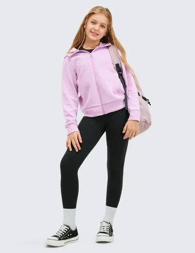 Vista 2 de CRZ YOGA Butterluxe - Leggings deportivos de longitud completa para niñas, pantalones de cintura alta para niños, pantalones de descanso para niñas