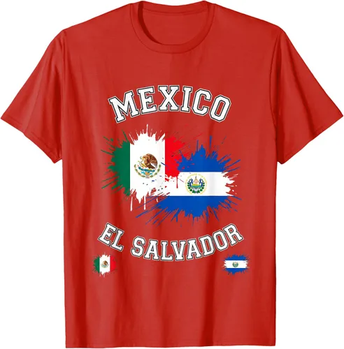 Vista 112 de Camiseta de recuerdo de la bandera vintage de El Salvador de México