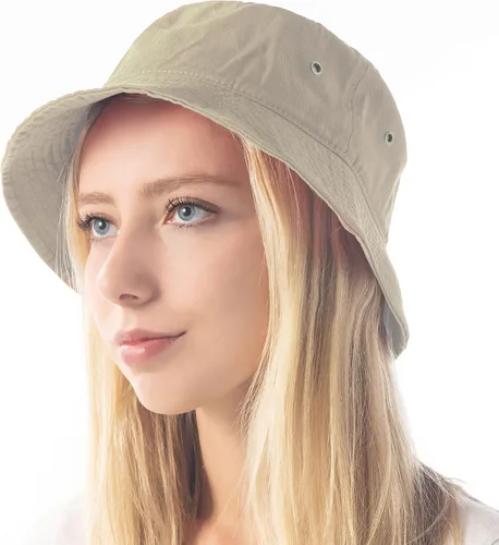 Vista 3 de The Hat Depot - Sombrero unisex, 100% algodón, 300N, fácil de guardar para viajar, playa y verano