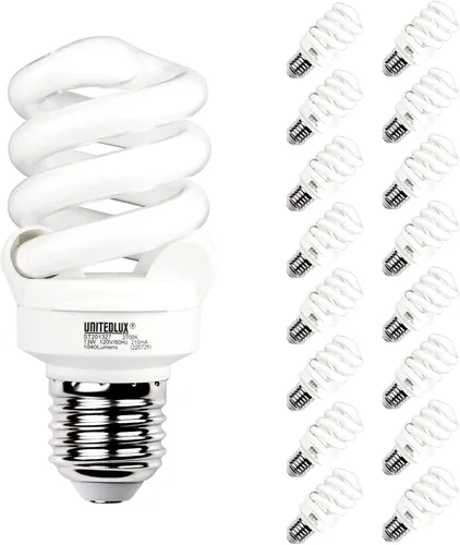 Vista 8 de Bombillas CFL E26 en espiral, base media, 13 vatios (equivalente a 60 vatios), blanco suave, 2700 K, 1040 lm, luz fluorescente compacta