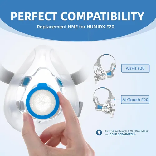 Vista 3 de Paquete de 12 HME de repuesto para ResMed HumidX F20, compatible con la máquina ResMed Airmini CPAP y AirFit, máscaras faciales completas AirTouch