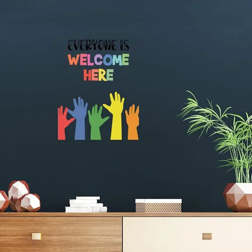 Vista 2 de Calcomanías decorativas de vinilo con cita para pared, con texto inspirador, texto inspirador para sala de estar, café, hogar, decoración de pared