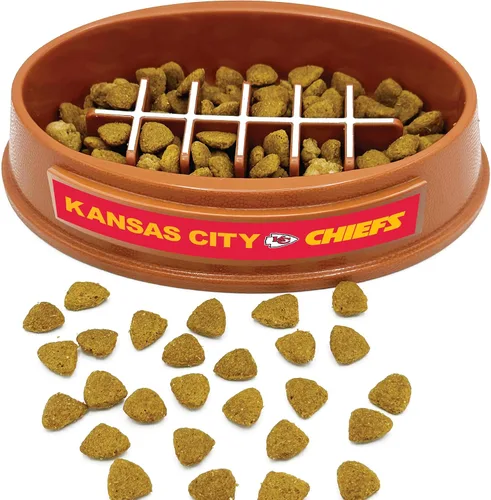 Vista 22 de NFL Super-Bowl Philadelphia Eagles - Cuenco de alimentación lenta para perros y gatos. Diseño de fútbol para una digestión saludable. Antideslizante