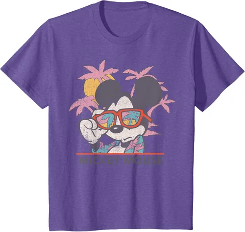 Vista 40 de Disney Mickey and Friends Mickey Mouse Tropical Retrato Camiseta S Negro