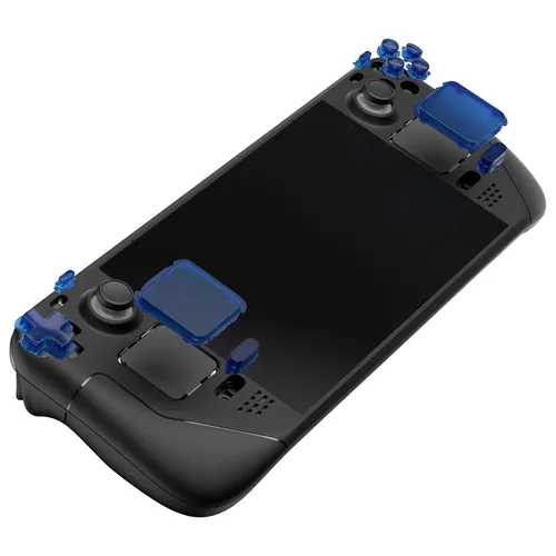 Vista 8 de eXtremeRate Clear Blue Replacement Full Set Buttons for Steam Deck, DIY Custom ABXY D-pad Trackpad Bumpers Triggers Buttons Screwdriver Tools for