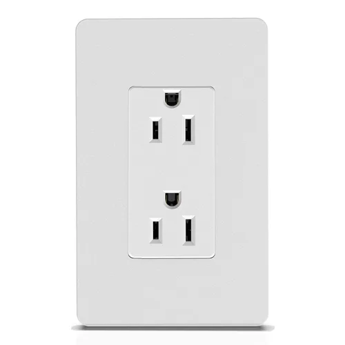 Vista 20 de ThunderWay Toma de corriente decoradora con placa de pared, toma eléctrica no resistente a manipulaciones, 15 amperios/125 V, autoconectada