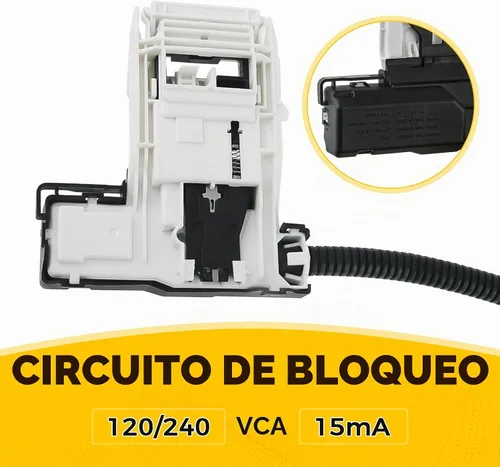 Vista 4 de W11307244 W10682535 Reemplazo del interruptor de bloqueo de la tapa de la lavadora (3 cables)