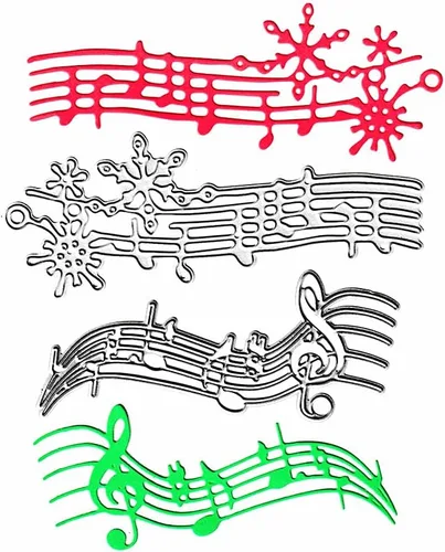 Vista 8 de Troqueles de corte de saxo de piano para banda de música, notas musicales, plantillas de metal en relieve, molde de plantilla para álbumes