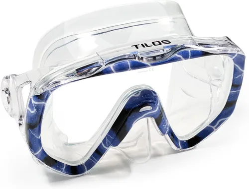 Vista 10 de Tilos Titanica, máscara de lente única para buceo y snorkel (negro, adulto)
